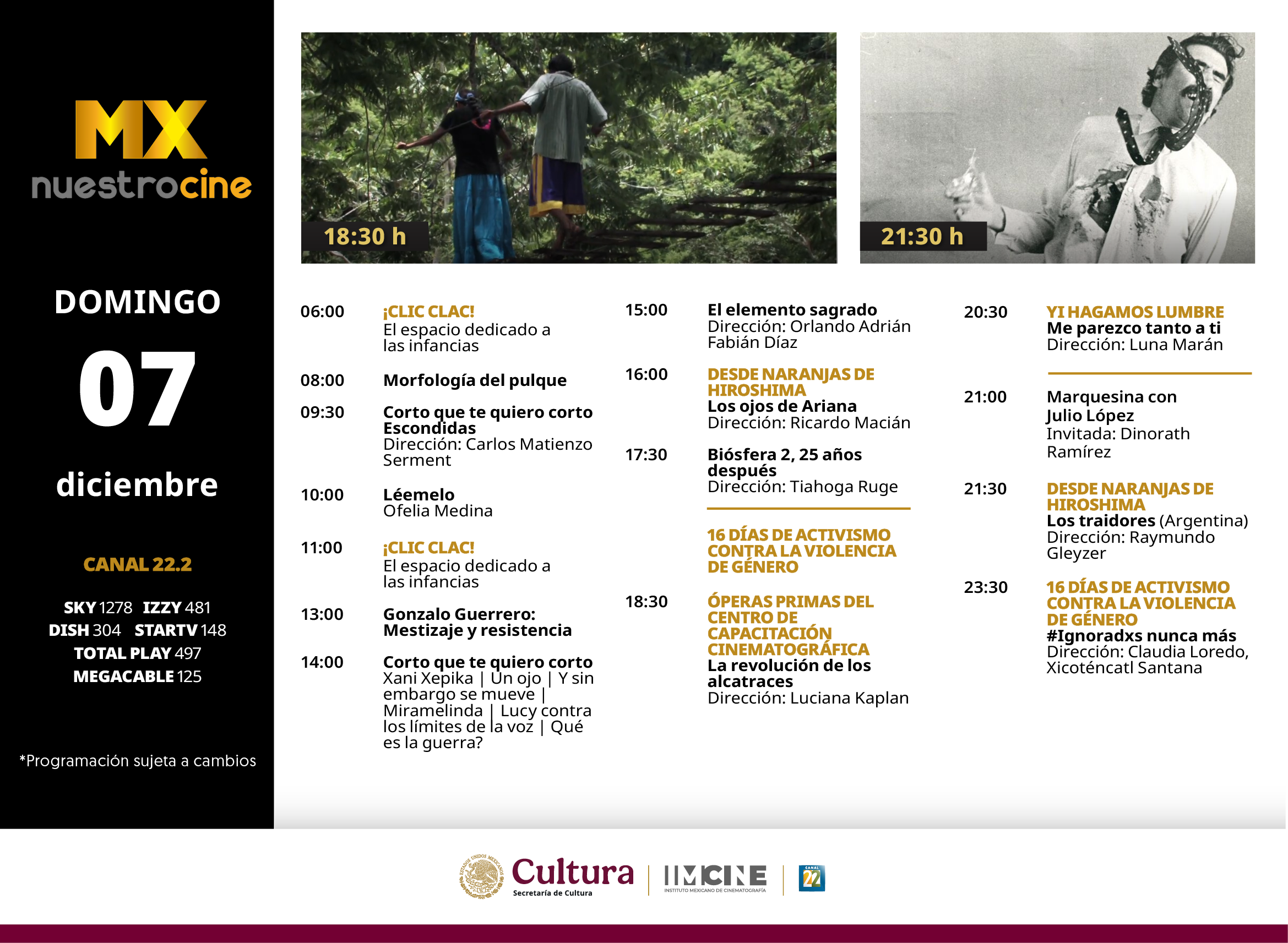 Programación Domingo