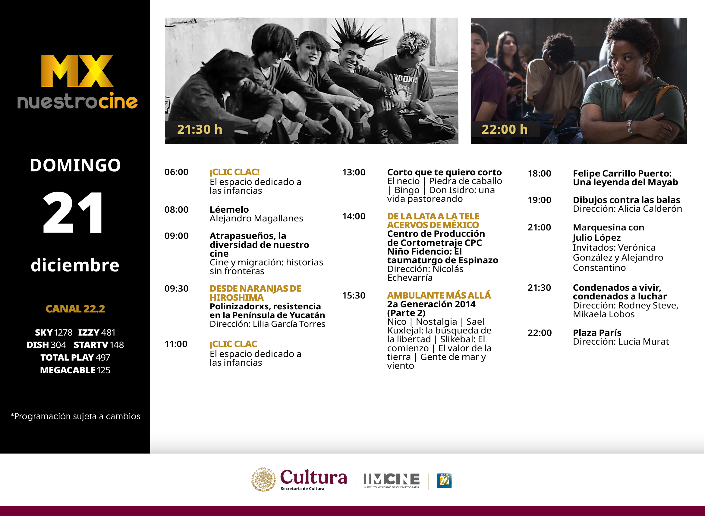 Programación Domingo