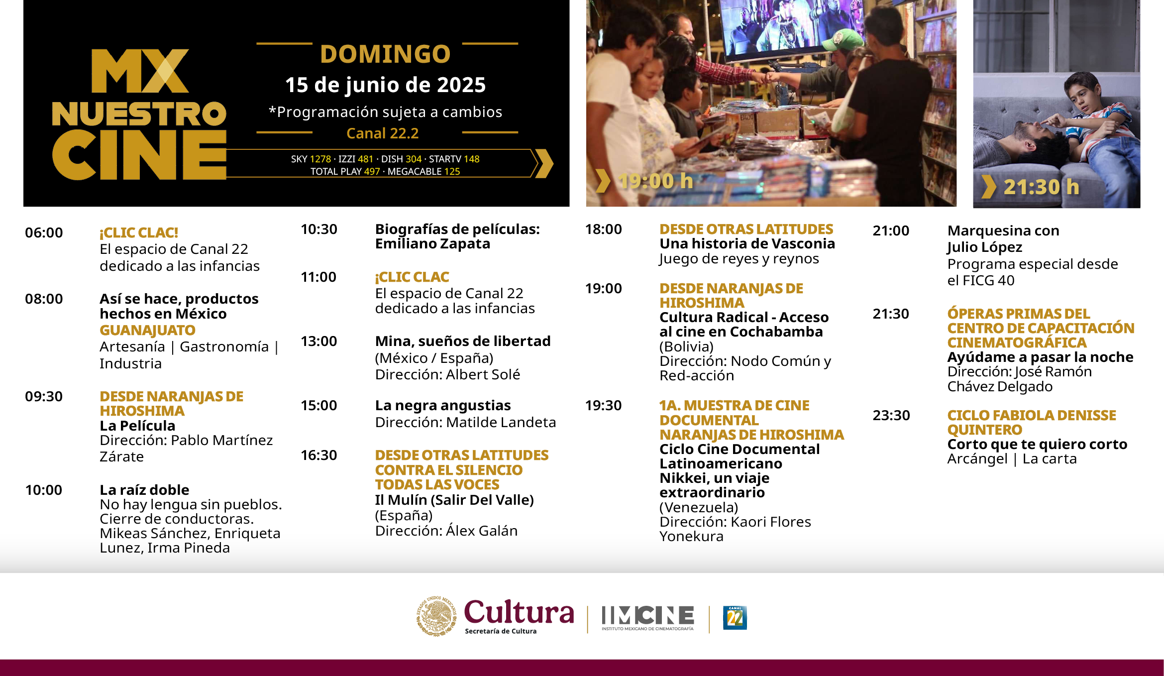 Programación Domingo