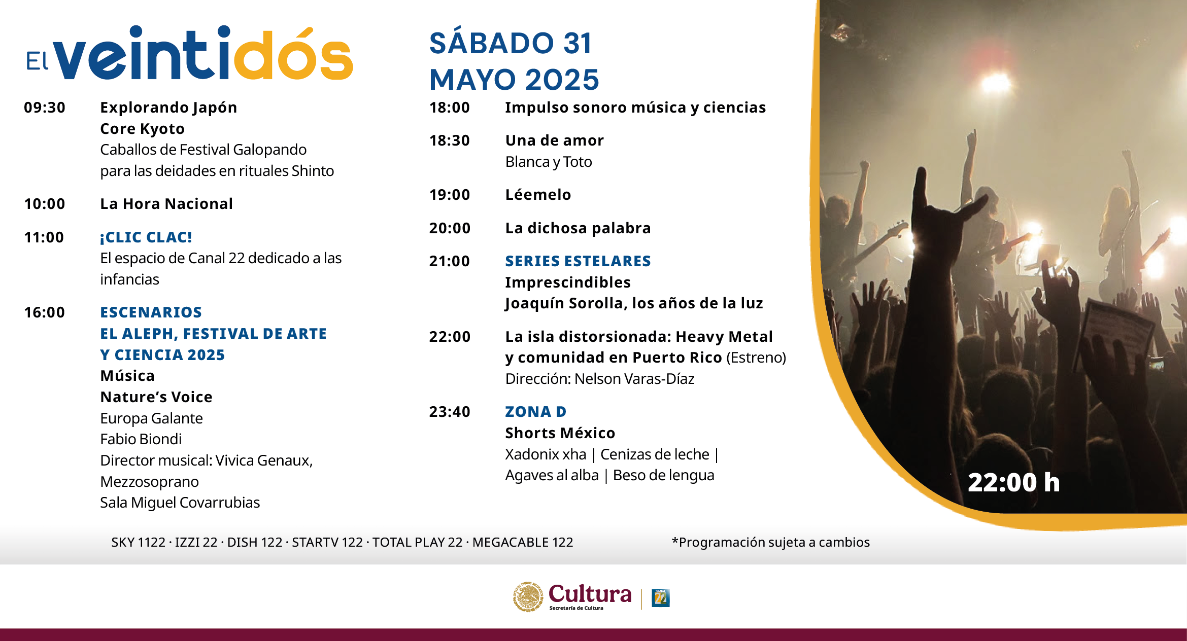 Programación Sábado