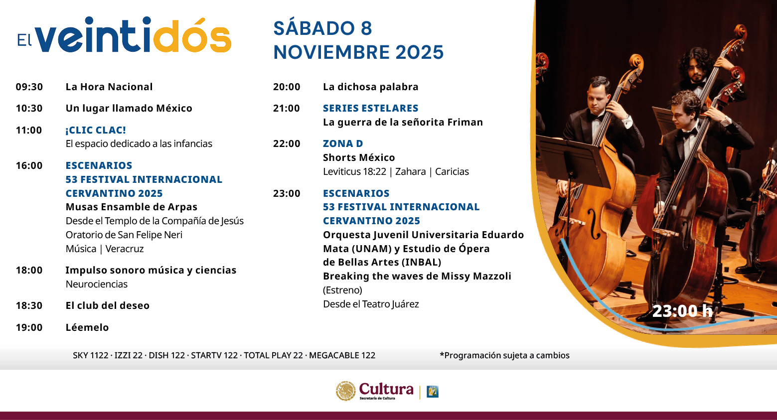 Programación Sábado