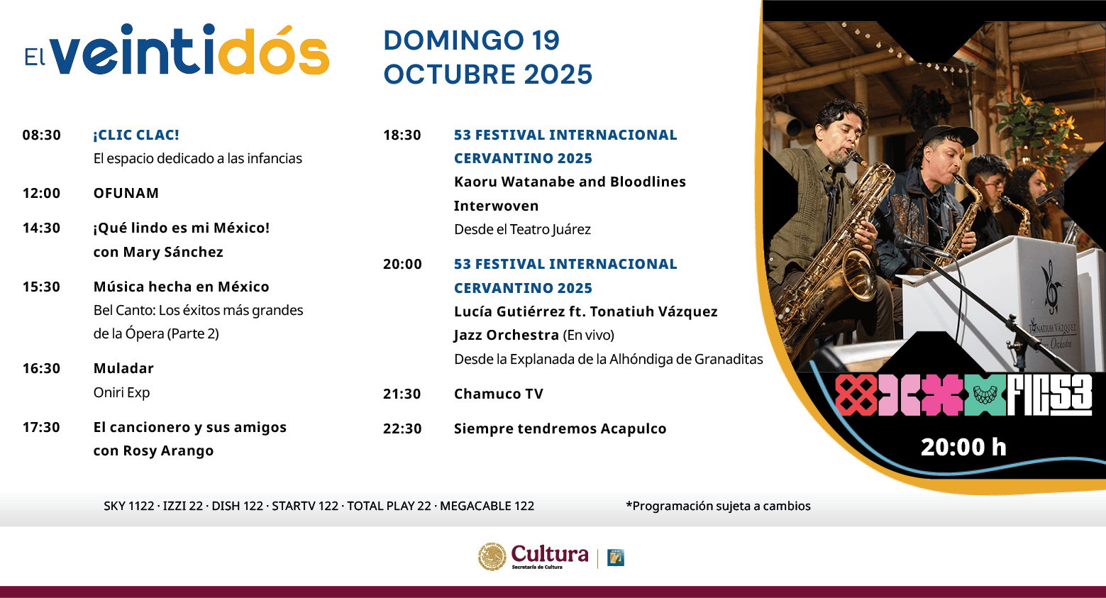 Programación Domingo