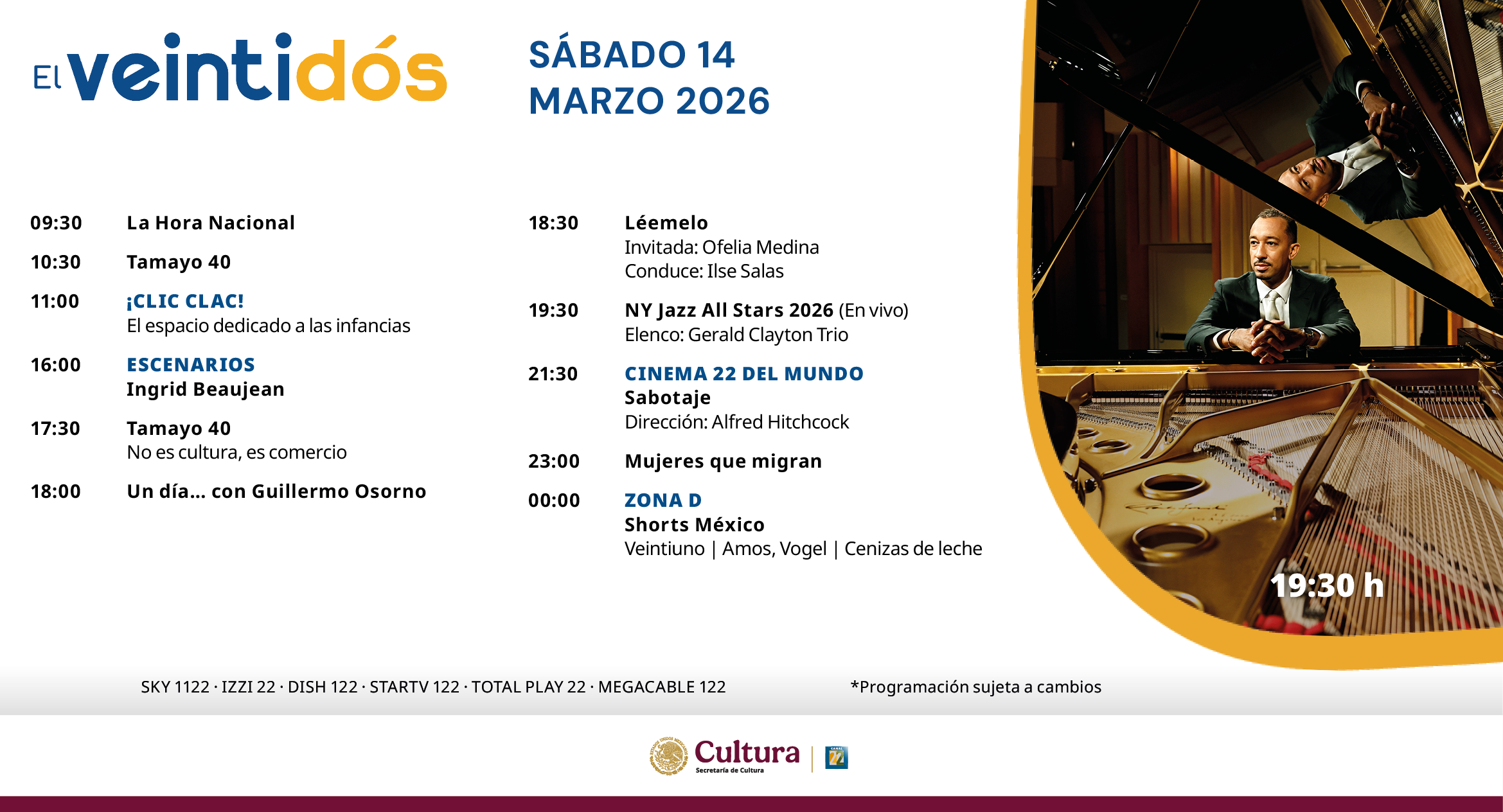 Programación Sábado