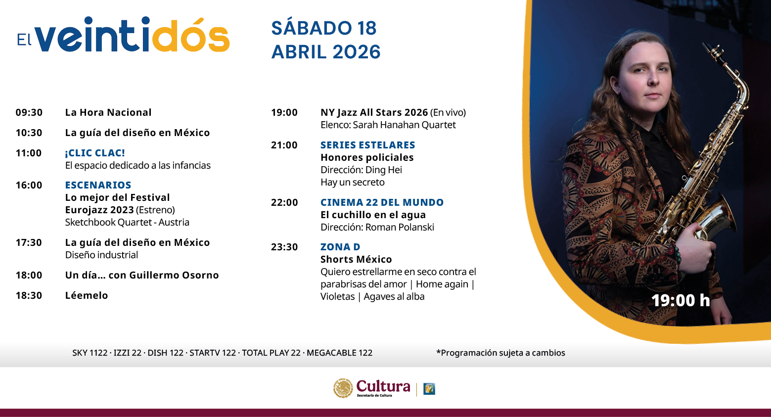 Programación Sábado