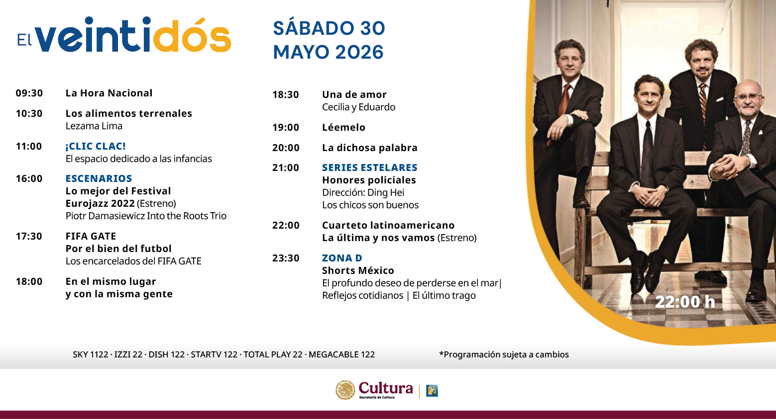 Programación Sábado