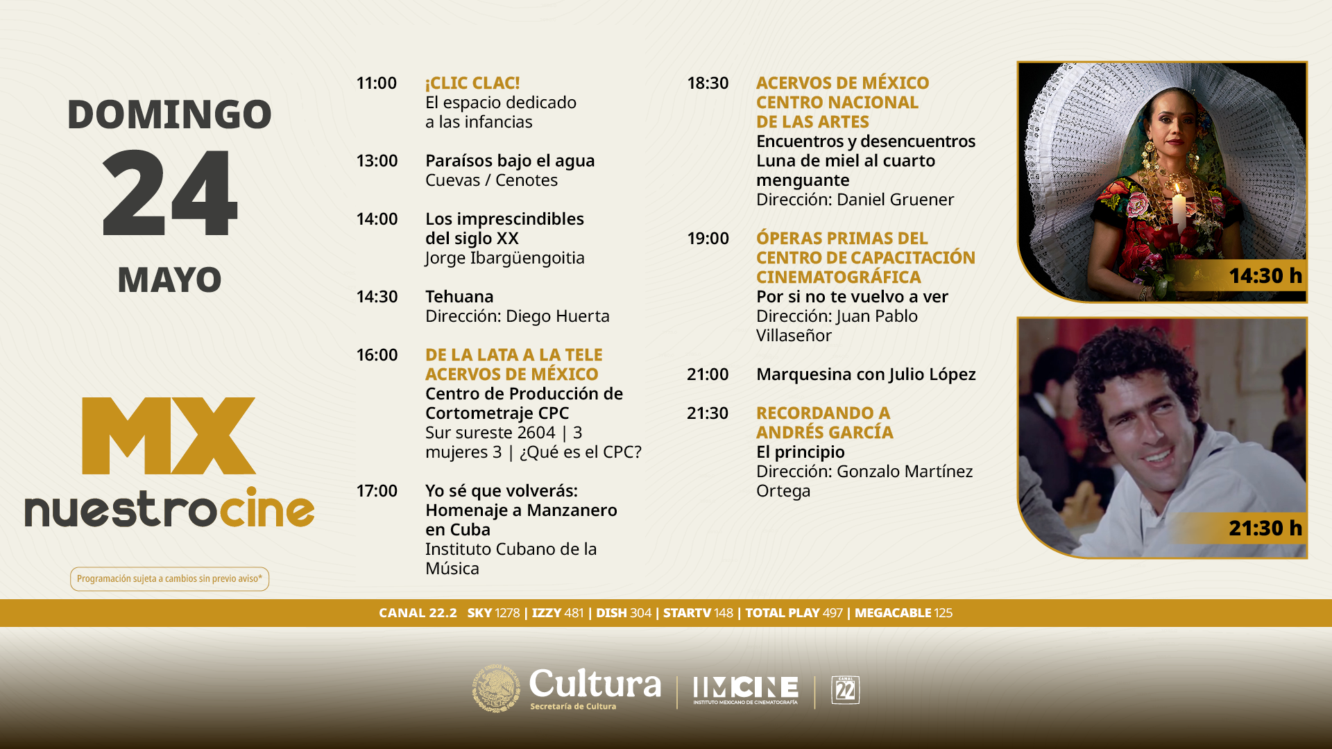 Programación Domingo