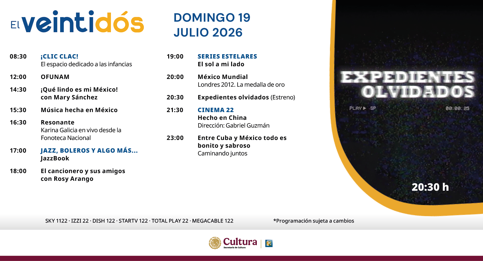 Programación Domingo