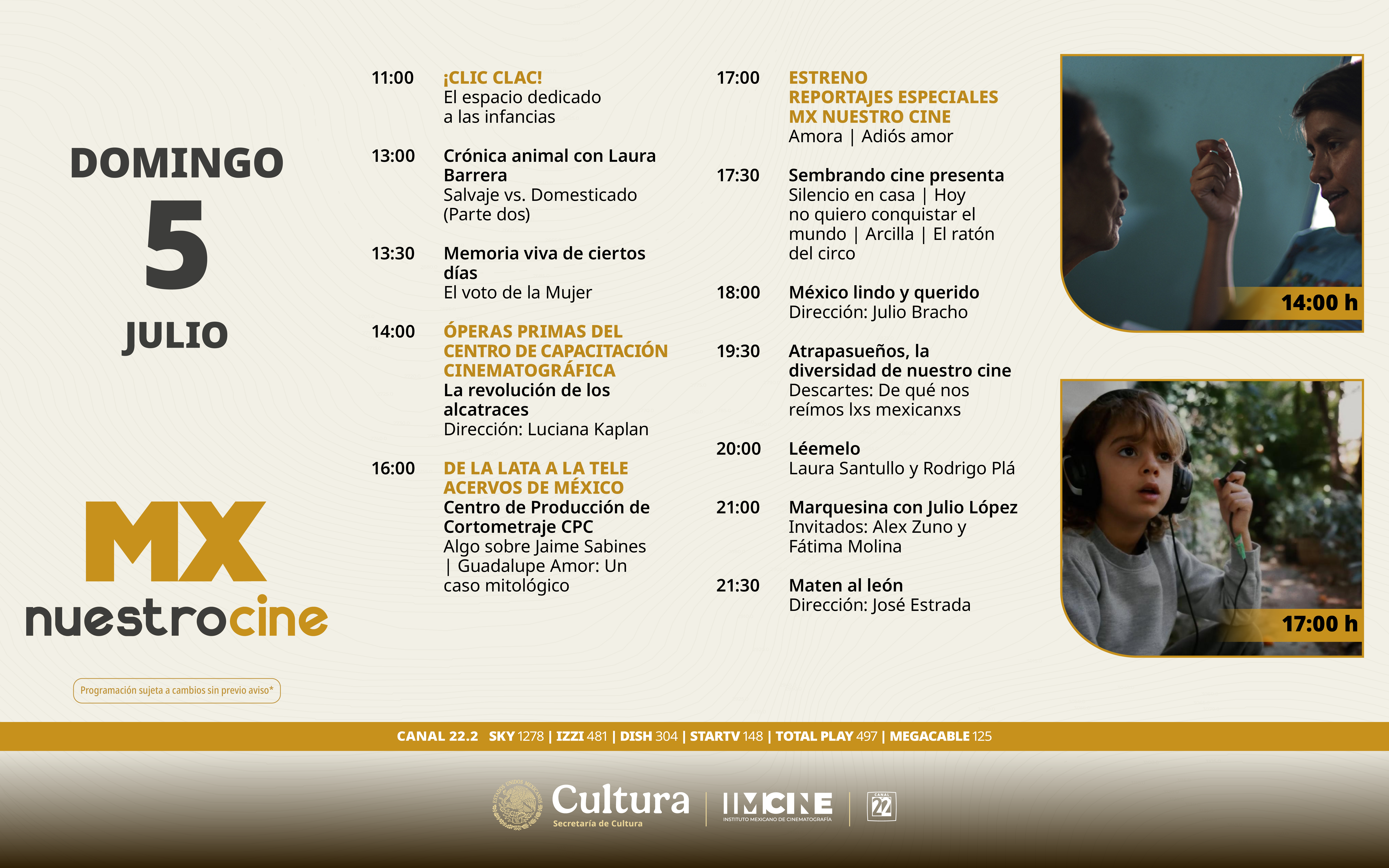 Programación Domingo