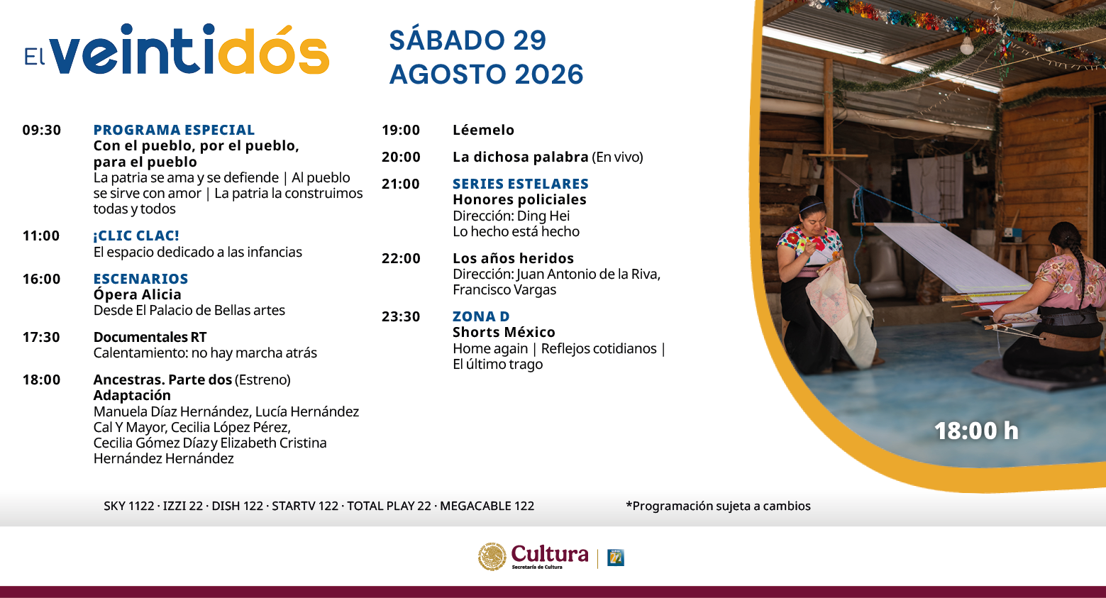 Programación Sábado