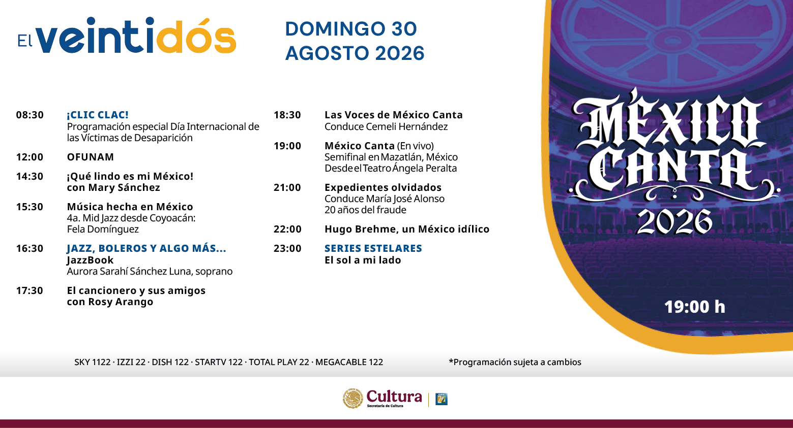 Programación Domingo